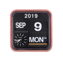 [2100000043224] LEANSCHI Wand-Uhr und  mechanischer Jahreskalender | Kupfer-Design